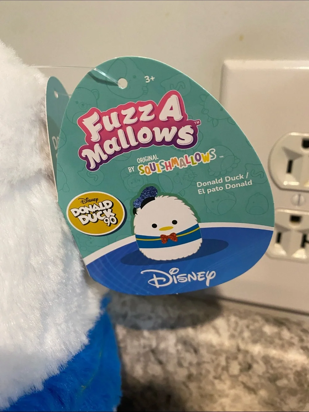 Disney Donald Duck Plush Fuzz A Mallows - White, Blue & Yellow